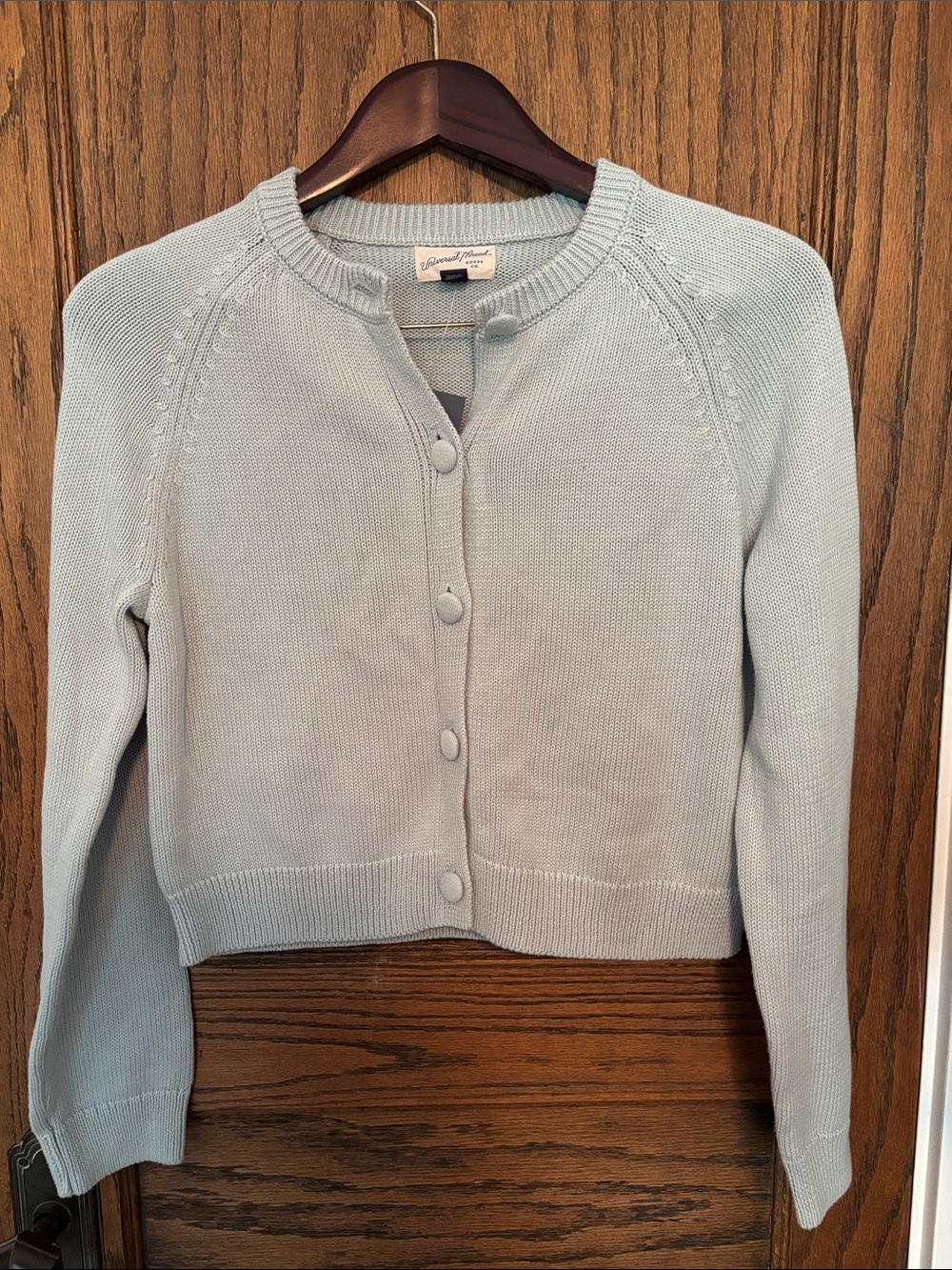 Universal Thread Pale Blue Button-Front Cropped Cardigan